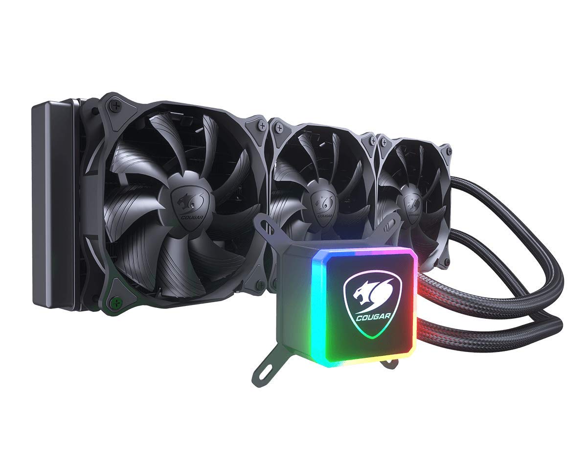 COUGAR Aqua 360 High-Performance RGB CPU Liquid Cooler with Remote Control - Vibrant LED Pump Head for Gaming PC, Workstation & Overclocking - Perfect for High-End Desktop Builds & Extreme Cooling Needs