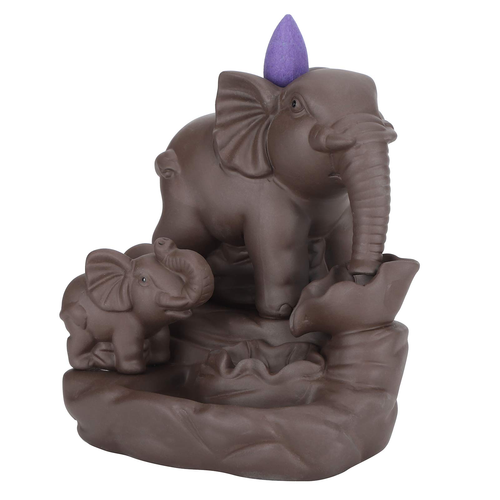 Elephant Backflow Incense Holder - Ceramic Matte Finish for Aromatherapy, Meditation, Yoga, Spa & Home Decor - Perfect for Relaxation & Stress Relief