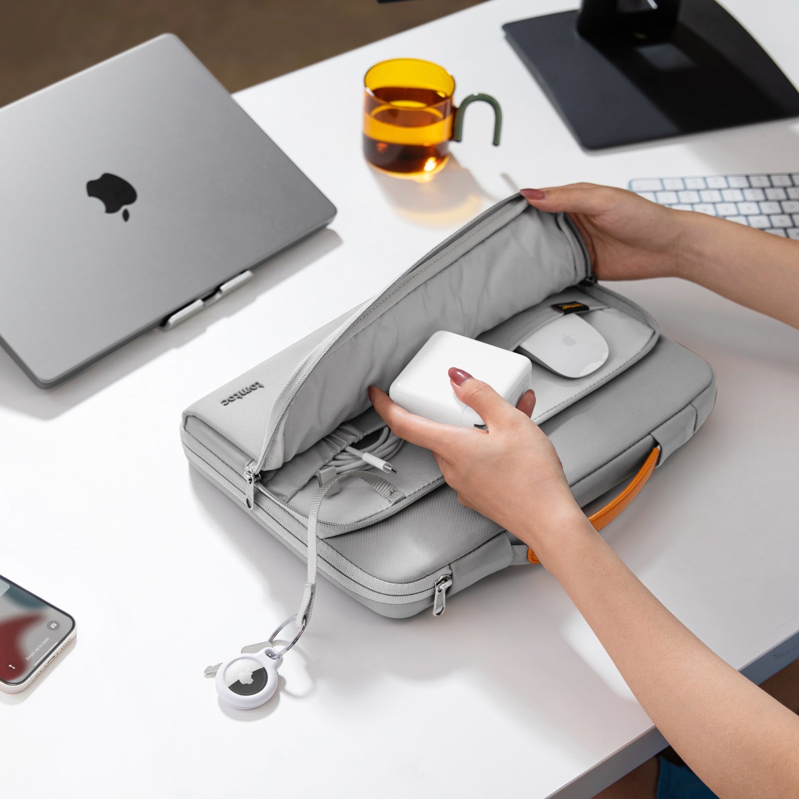 Defender A14 Laptop Briefcase for 14 inch MacBook Pro - Durable Water-Resistant Business Bag with Padded Protection | Perfect for Work, Travel & Commuting
