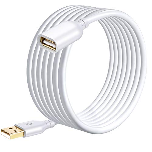 Costyle 15Ft USB 2.0 Extension Cable - Male to Female USB Extender Cord (Type A) for Hard Drives, Printers, Security Cameras, Keyboard & Mouse - White | Perfect for Home Office, Gaming Setup & Smart Devices