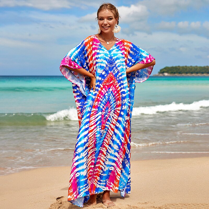 Bohemian Beach Dresses & Kaftans - Flowy Bikini Cover Ups, Maxi Robe for Women | Elegant Swimwear Coverup for Pool, Vacation & Summer Outfits