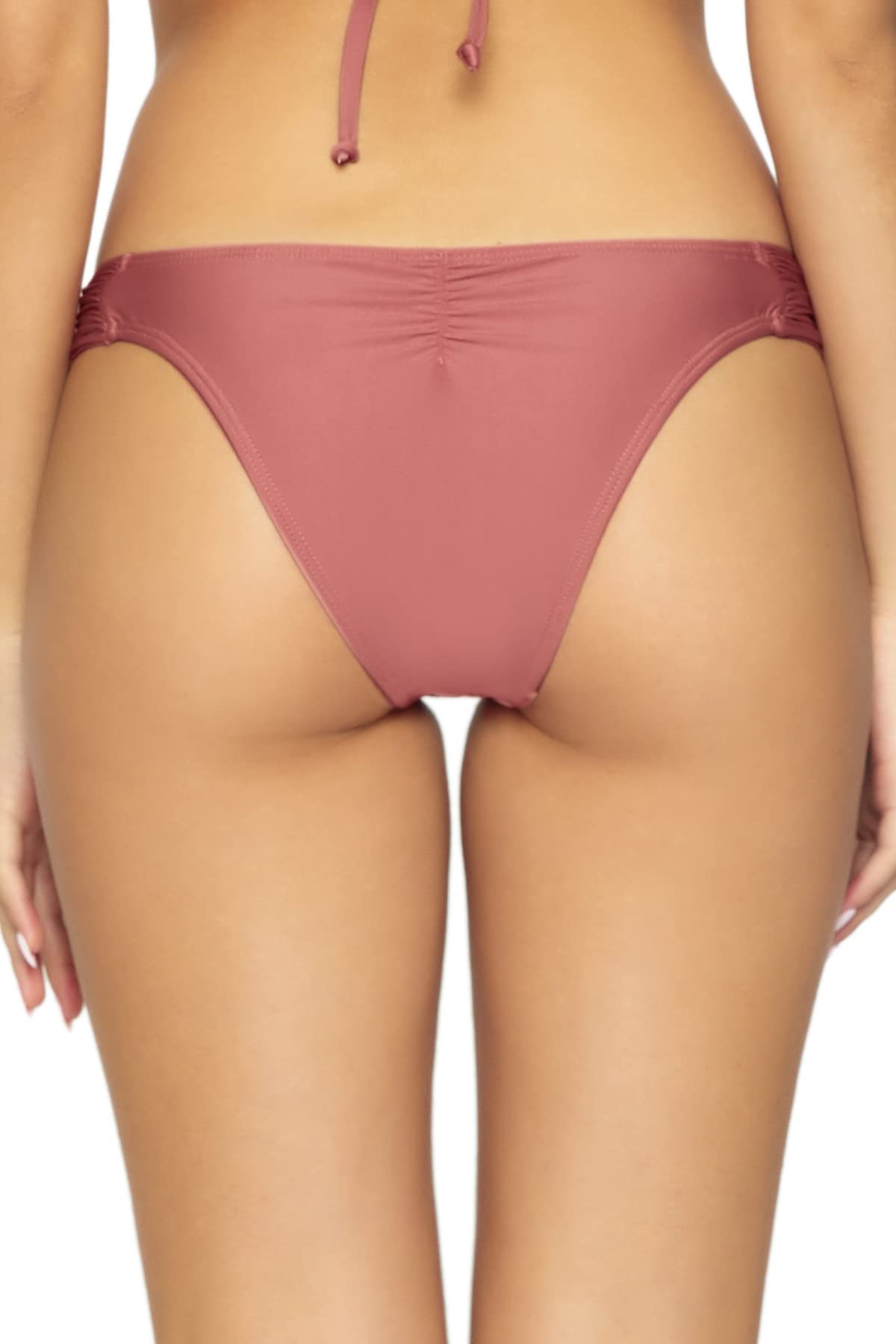PilyQ Women's Dusty Rose Brazilian Bikini Bottom with Side Ties - Sexy Swimwear for Beach Vacation, Pool Party & Summer Getaways