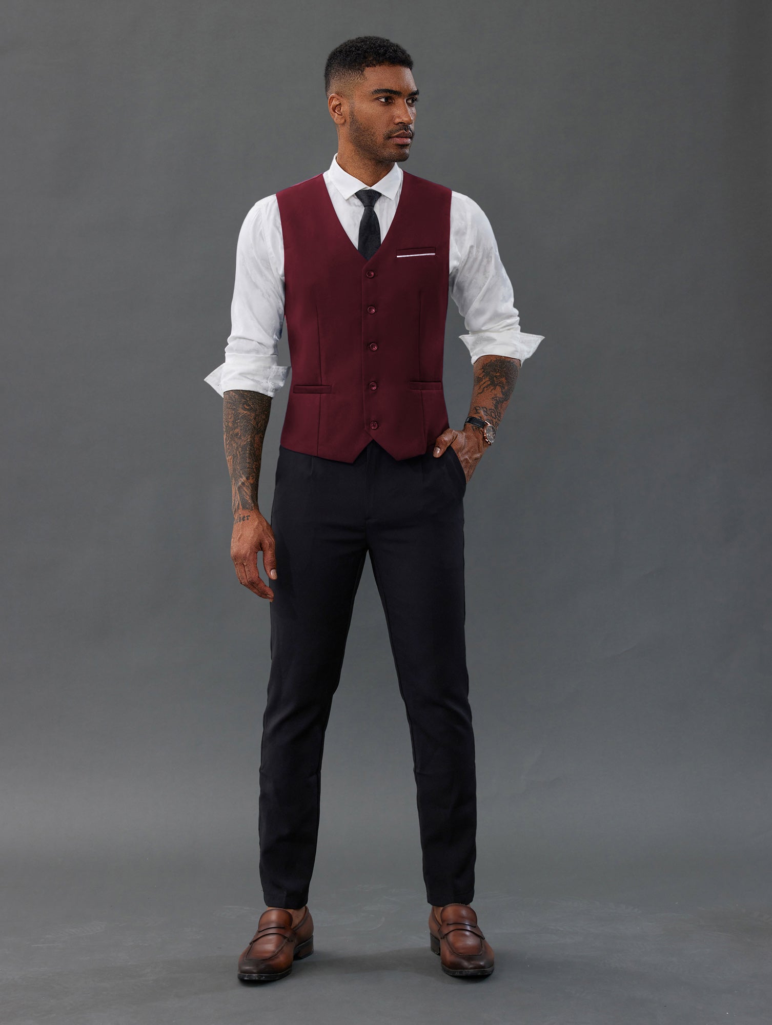 Paul Jones Men's Suit Vest - Slim Fit Business Waistcoat for Formal & Casual Wear - Perfect for Weddings, Office & Special Occasions