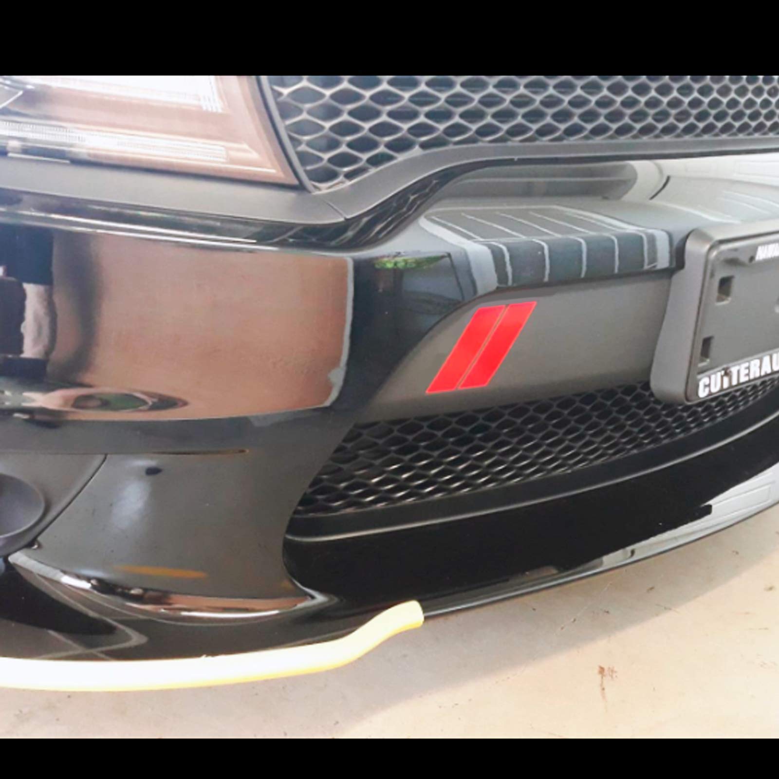 Front Bumper Hash Mark Decals - Vinyl Body Graphics for Dodge Charger & Challenger - Custom Racing Stripes for Muscle Car Styling & Protection