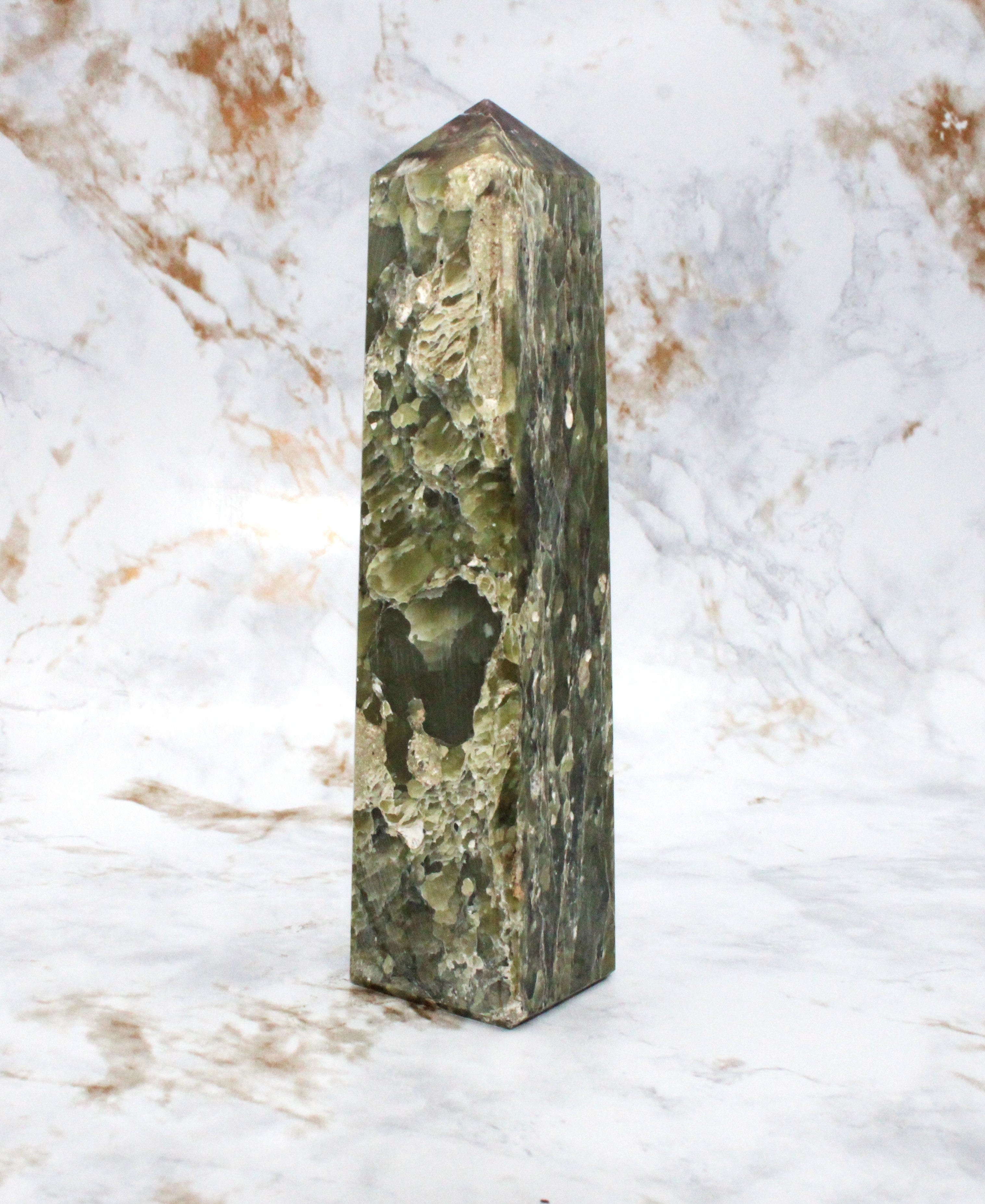 Premium Canadian Bubble Jade Tower - Natural Healing Crystal for Meditation, Feng Shui & Home Decor - Perfect for Stress Relief, Spiritual Growth & Positive Energy
