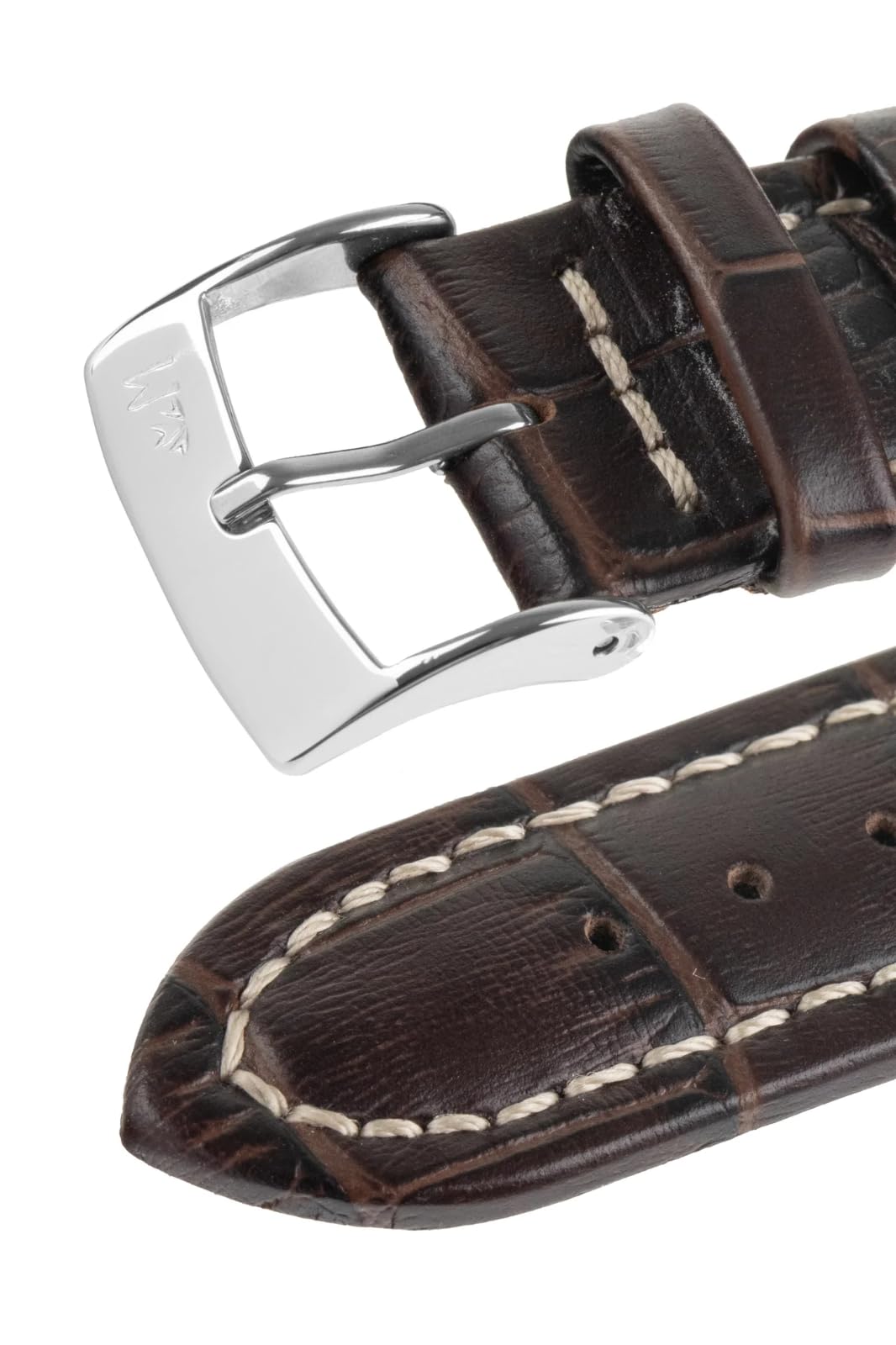 Vintage Calf Leather Watch Strap with Chrome Buckle - 1930 Collection for Dress Watches