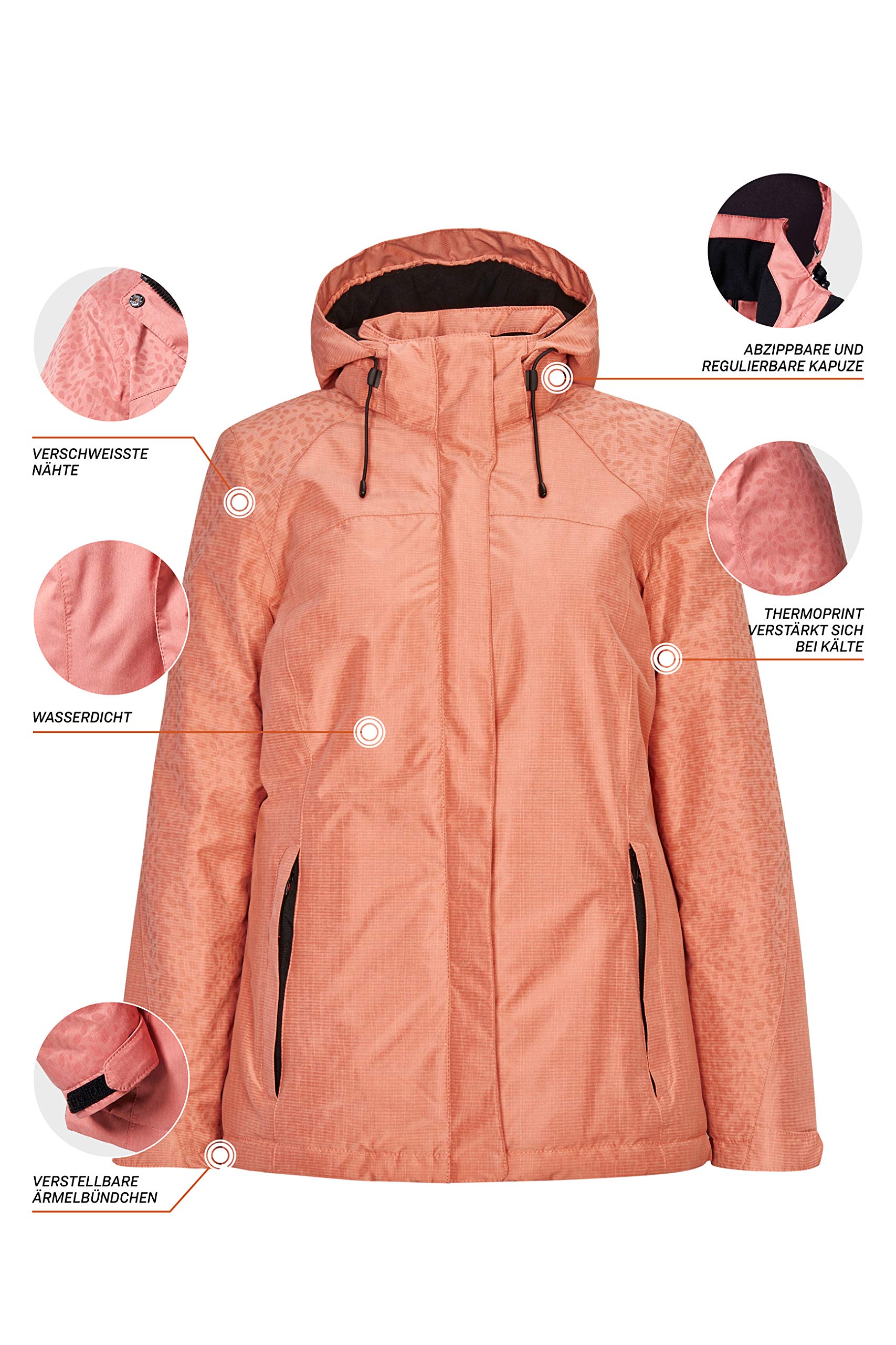 Women's Winter Jacket - Warm Fleece Lined Coat with Hood for Cold Weather - Perfect for Outdoor Activities, Snowboarding & Daily Winter Wear