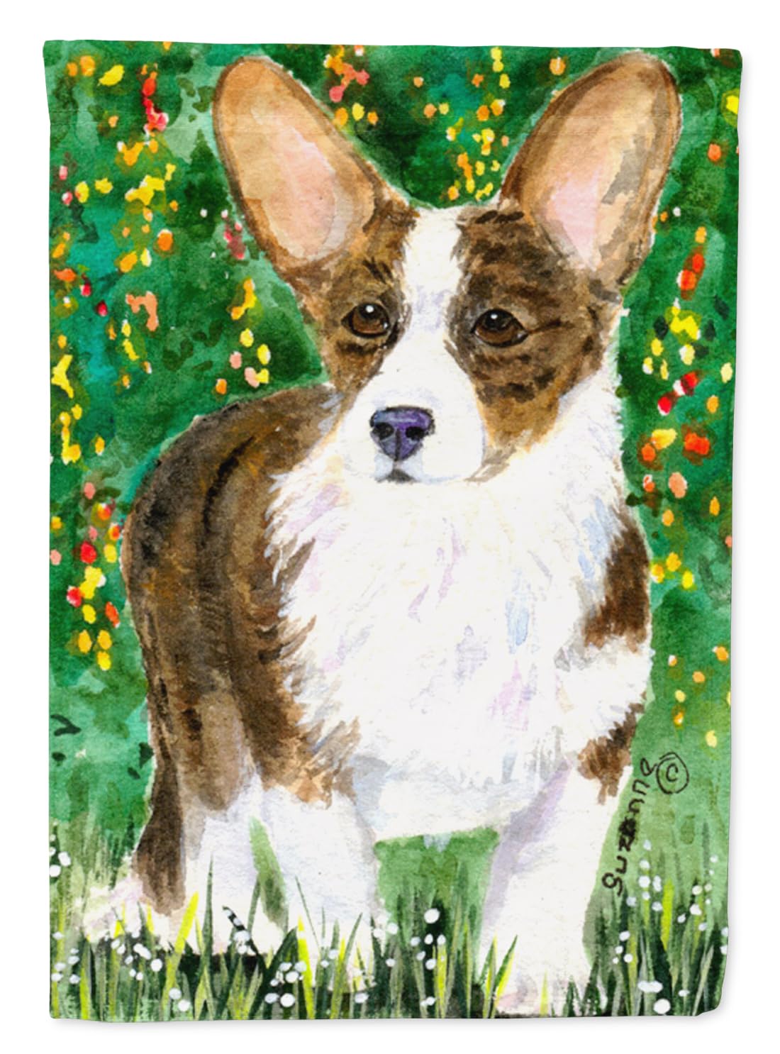 Caroline's Treasures SS8970GF Corgi Garden Flag - Colorful Outdoor Decorative Yard Banner for Mailbox, Patio, Flower Beds & Lawn Decor | Perfect for Seasonal Celebrations, Home & Garden Decorations