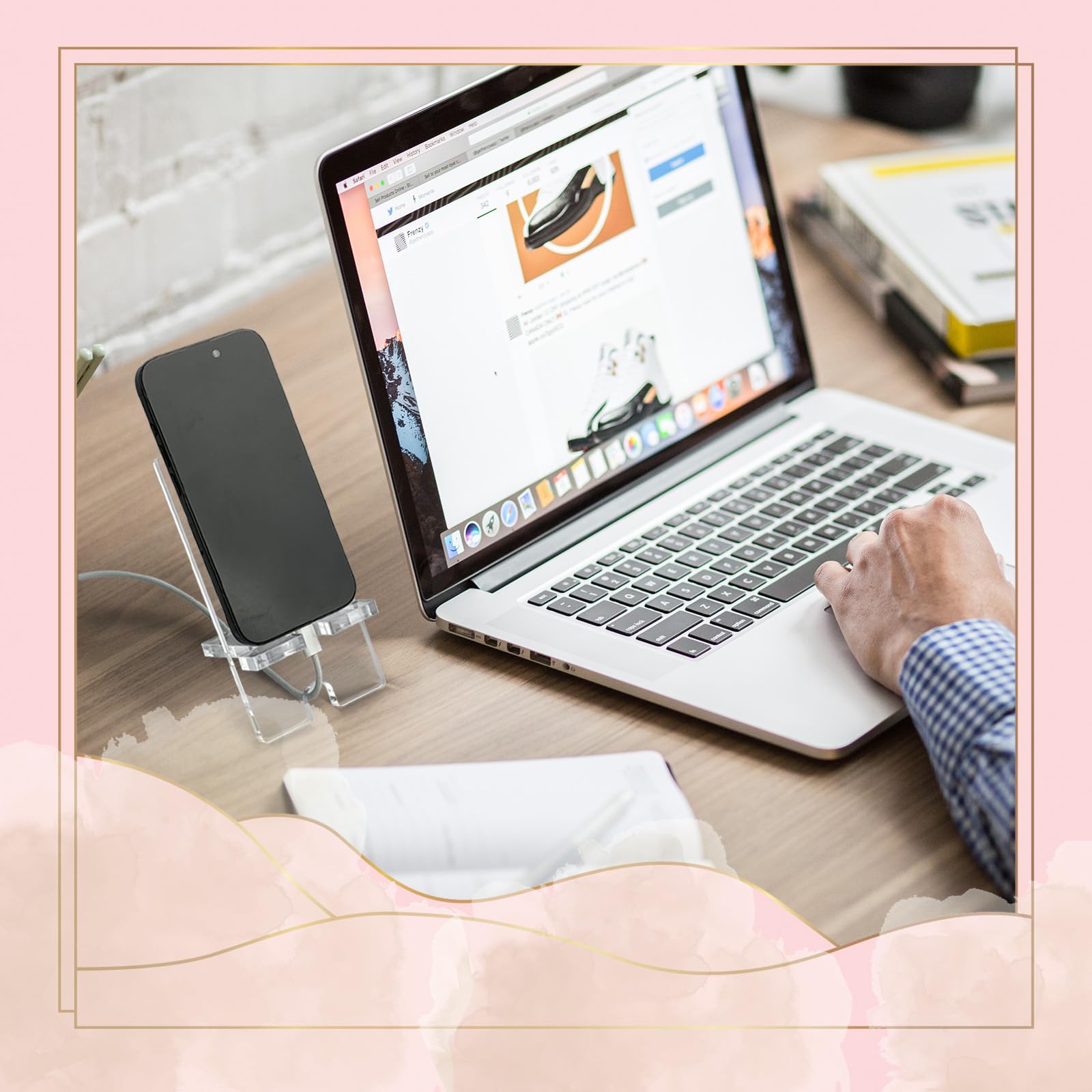 Vizuzi Inspirational Cell Phone Stand - Motivational Desk Phone Holder for Office, Cute Funny Desk Accessory Gift for Women, Coworkers & Friends (ZAA43) - Perfect for Work Desks, Home Offices & Gift Giving