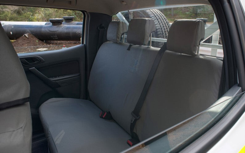 Premium Black Duck Canvas Seat Covers for Mahindra Pik Up 2018 & Newer Models - Durable Grey Waterproof Car Seat Protectors for Off-Roading, Camping & Work Trucks
