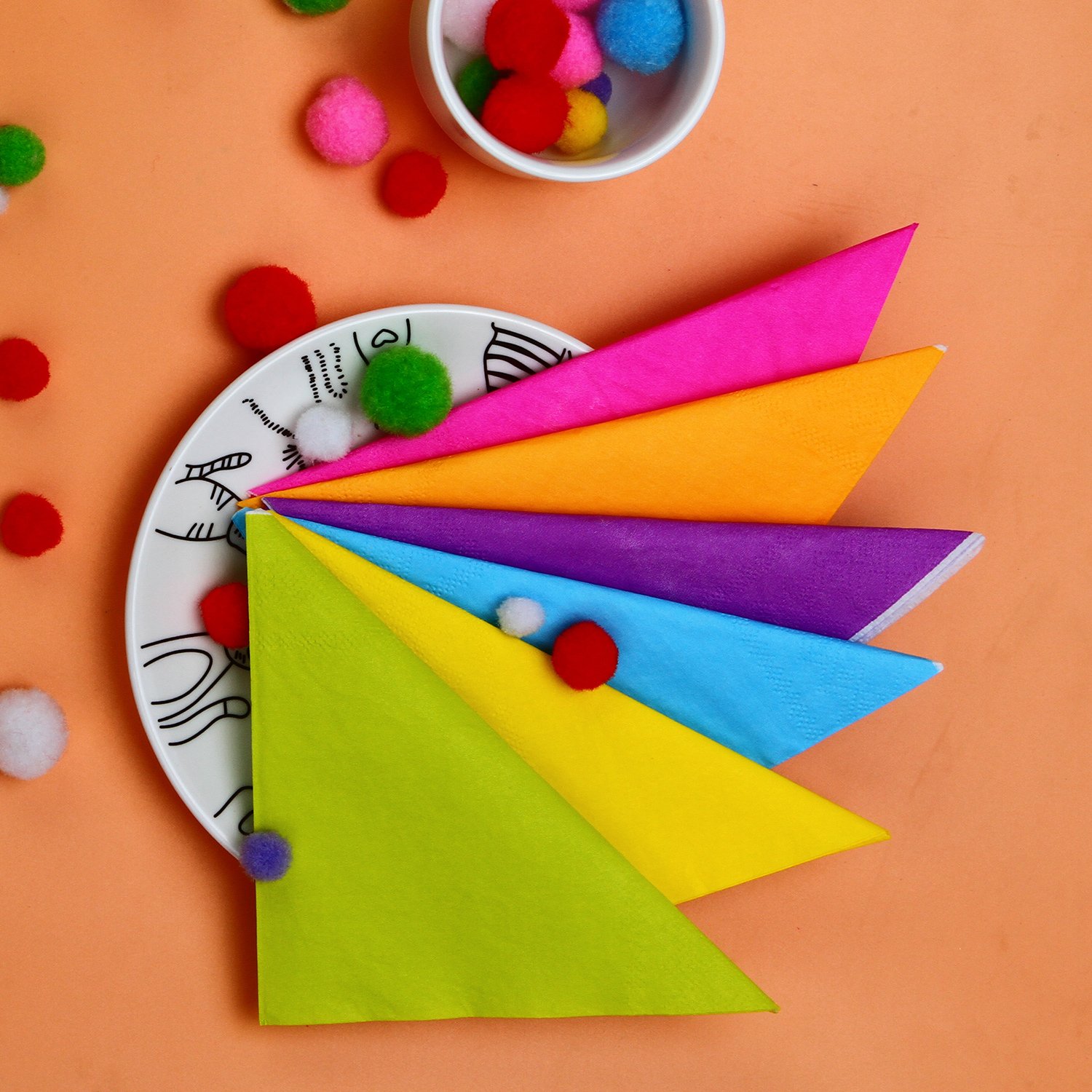 Resinta 120-Pack Neon Cocktail Napkins - 2-Ply Beverage & Luncheon Paper Napkins for Parties (6 Vibrant Colors) - Perfect for Cocktail Hours, Wedding Receptions & Birthday Celebrations