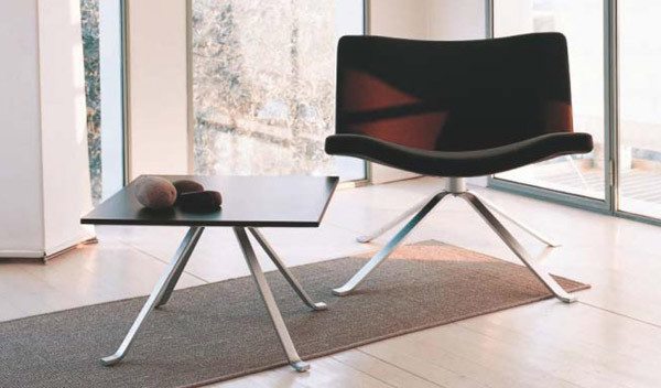 Modern Wave Coffee Table by Tonon - Mid-Century Inspired Glass Top Living Room Furniture for Home Decor & Entertaining