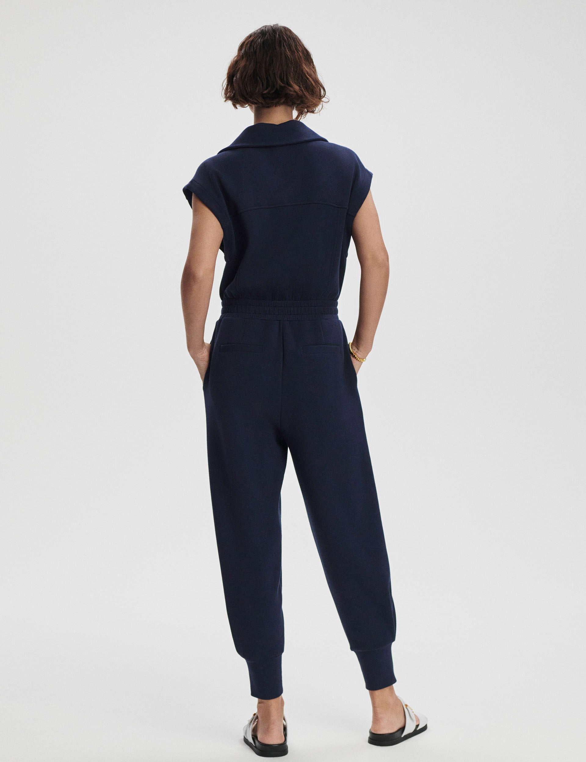 Monica Women's Navy Blue Jumpsuit - Stylish One Piece Romper for Casual Outings, Parties & Summer Wear