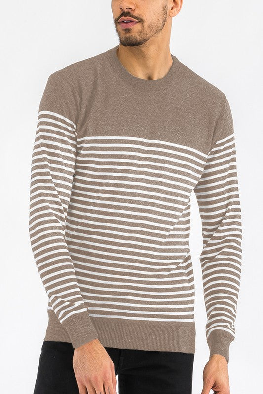 Round Neck Striped Sweater for Women - Cozy & Stylish Knit Pullover for Fall & Winter Fashion