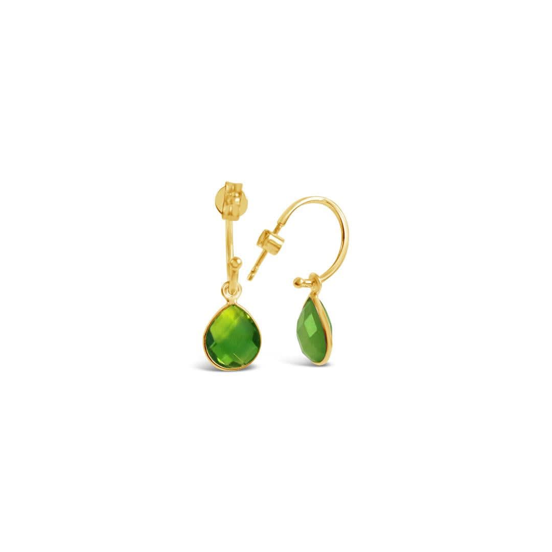 Peridot Hoop Earrings in 14K Gold | August Birthstone Jewelry for Women | Perfect Gift for Birthday, Anniversary & Special Occasions