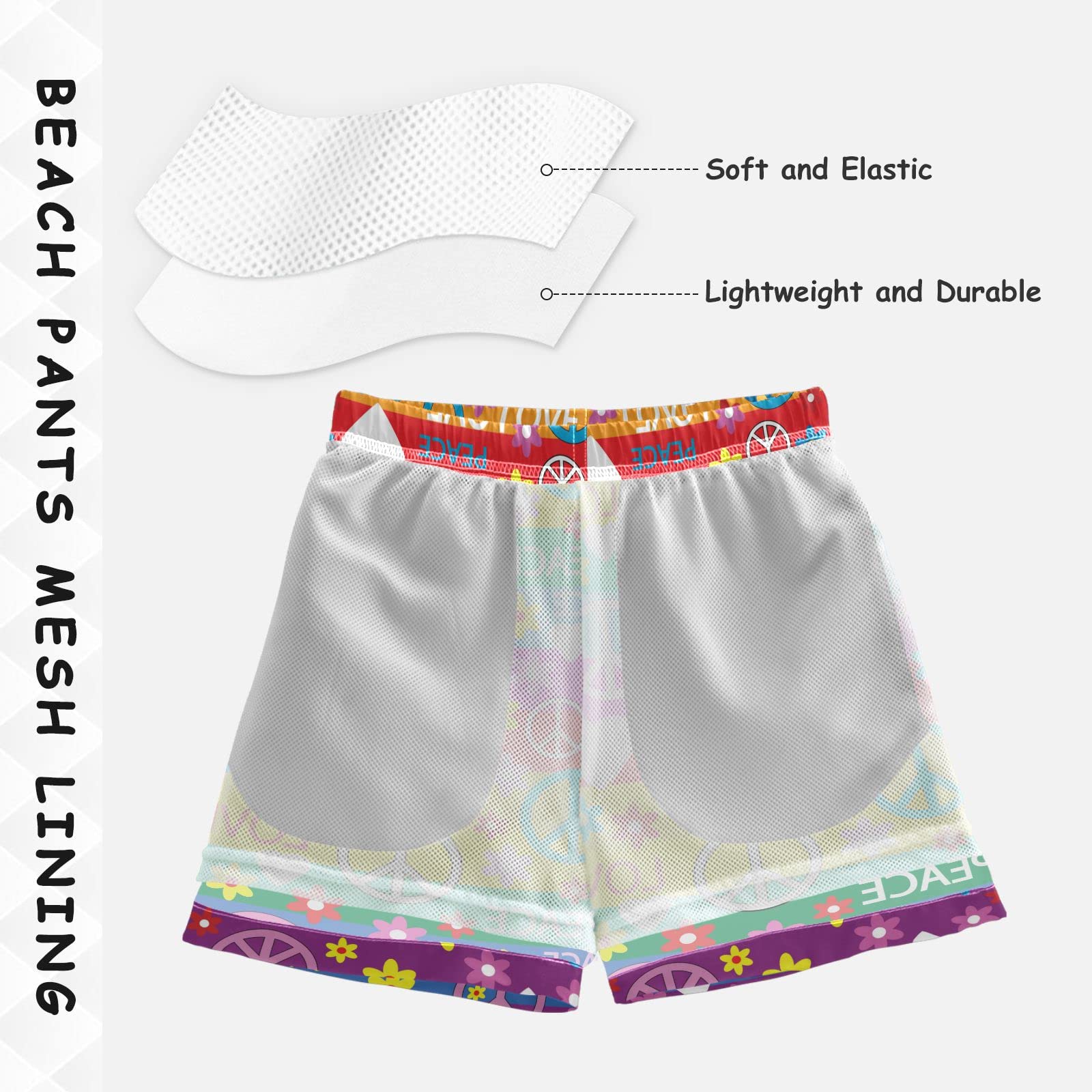 Hippie Boys Swim Trunks for Toddlers - Quick Dry Adjustable Waist Bathing Suits | Beach Shorts for Kids 2T-16 | Perfect for Pool, Beach & Summer Water Activities