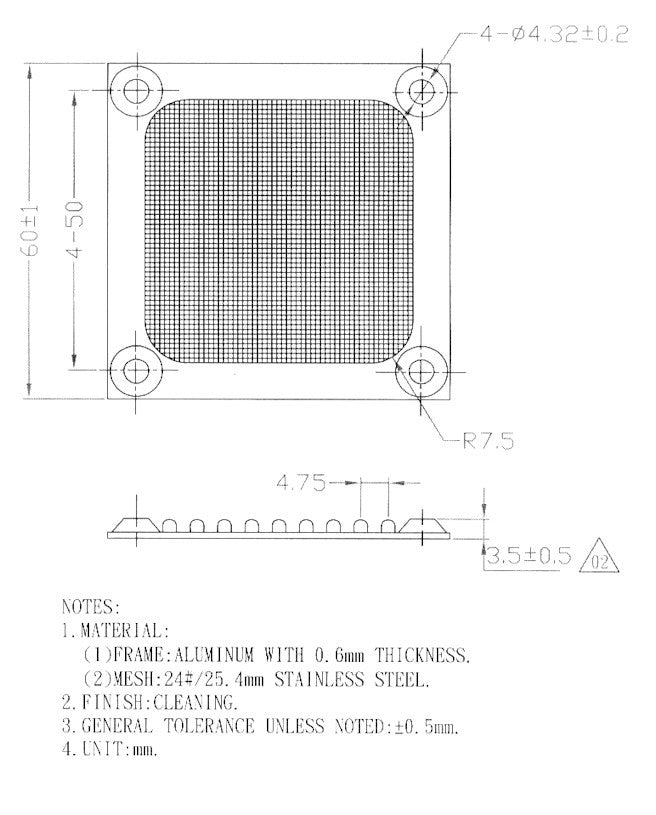 60mm Aluminum Fan Filter Black - Dust Proof PC Case Cooler for Gaming Rigs, Servers & Electronics - Perfect for Computer Cooling & Airflow Management