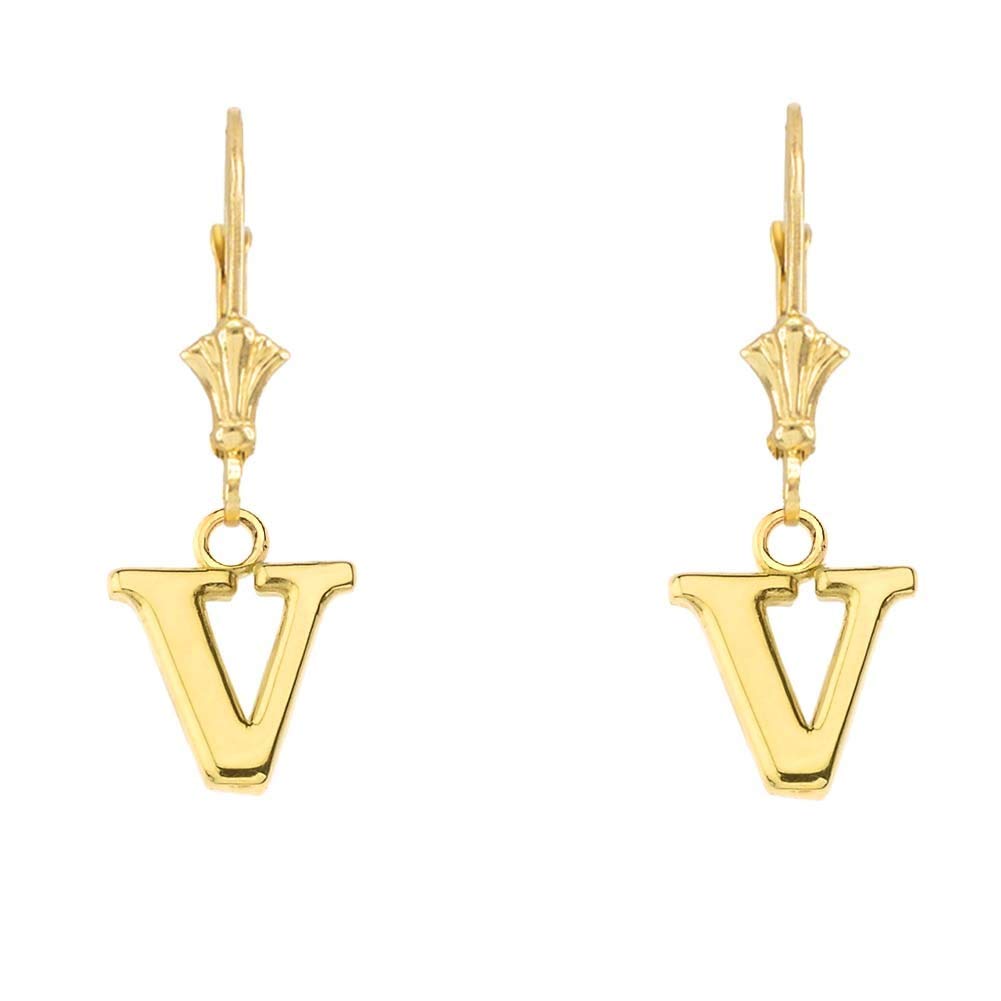 14K Yellow Gold Personalized A-Z Initial Earrings - Custom Monogram Jewelry for Women, Dainty Alphabet Letter Stud Earrings - Perfect Gift for Birthday, Anniversary, Graduation & Everyday Wear