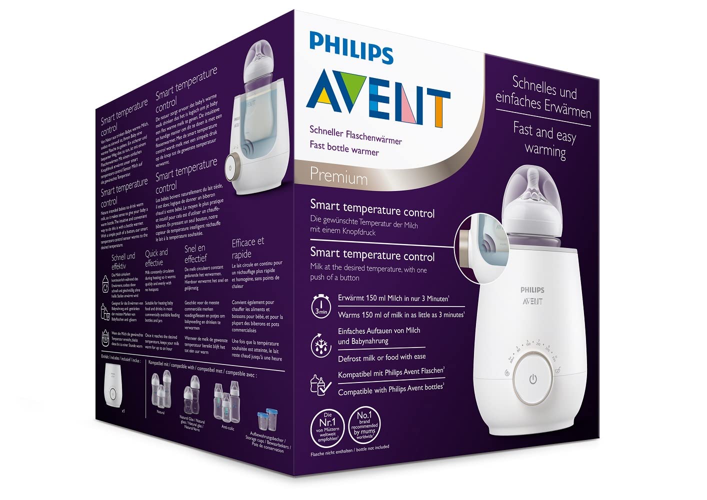 Philips Avent Fast Baby Bottle Warmer & Microwave Steam Sterilizer - Quick Heating & Sterilizing for Infant Feeding - Perfect for Home, Travel & Daycare Use