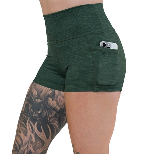 Men's Casual Heather Green Shorts - Comfortable & Stylish Summer Wear for Outdoor Activities, Gym, and Beach