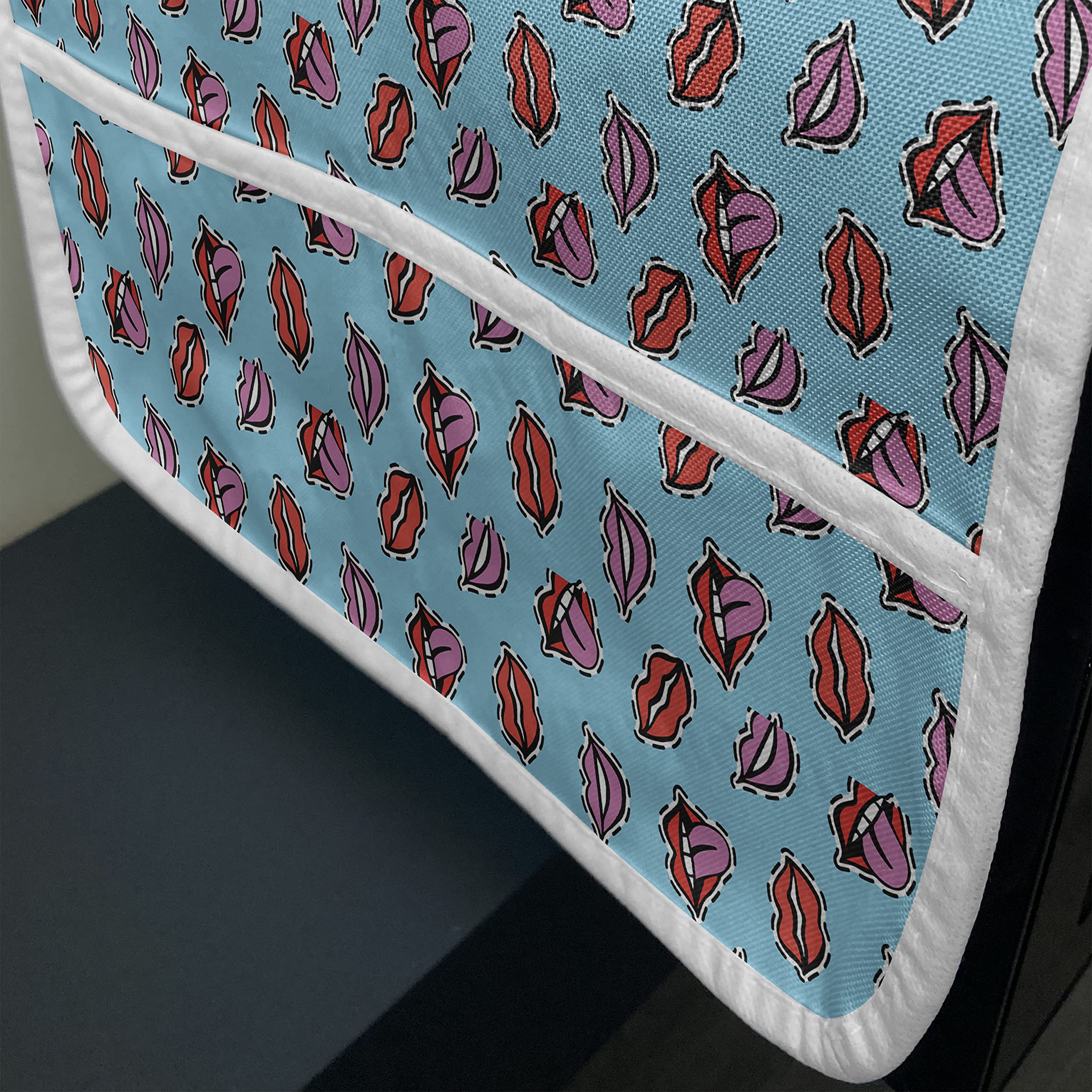 Ambesonne 1990s Retro Microwave Cover - Water Resistant Kitchen Organizer with Pockets, 36