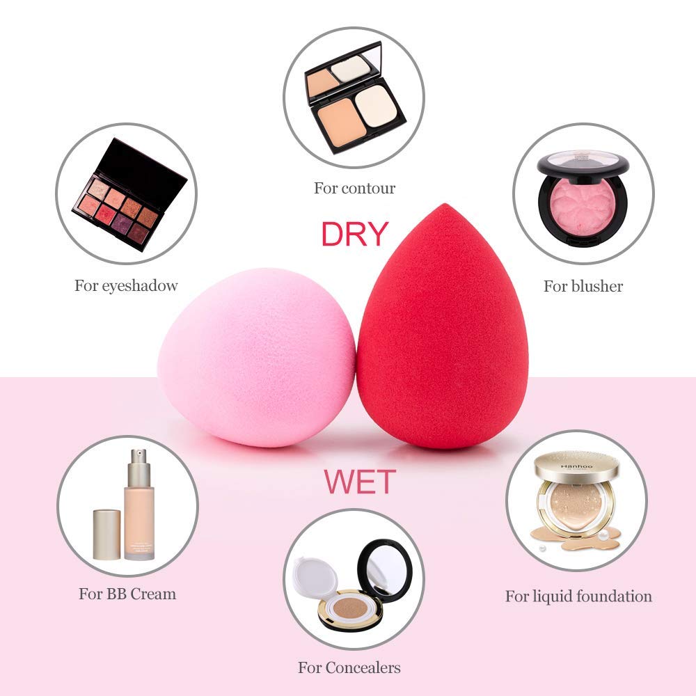 AVTY 10-Piece Professional Makeup Sponge Set - Multi-Colored Beauty Blenders for Liquid Foundation & Cream Makeup | Perfect for Daily Makeup Application & Travel