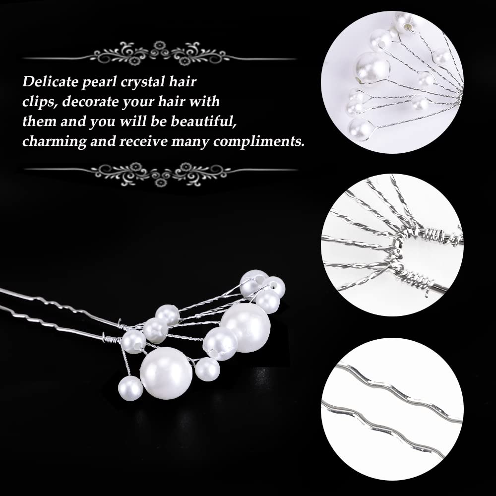 29-Piece Wedding Hair Comb & Hair Pins Set - FULANDL Faux Pearl Crystal Bridal Hair Accessories with Rhinestone U-Shaped Flower Clips for Brides, Women & Girls - Perfect for Weddings, Prom, Parties & Special Occasions