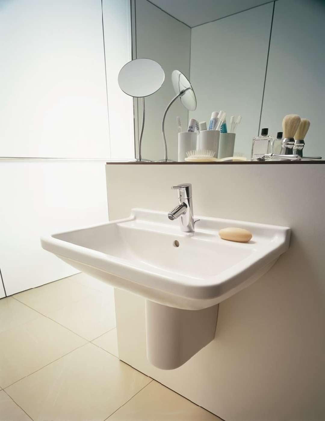 Duravit Starck 3 White Bathroom Sink with Faucet Hole & Overflow - Modern Ceramic Vessel Sink for Bathroom Vanity, Powder Room & Guest Bath Installation
