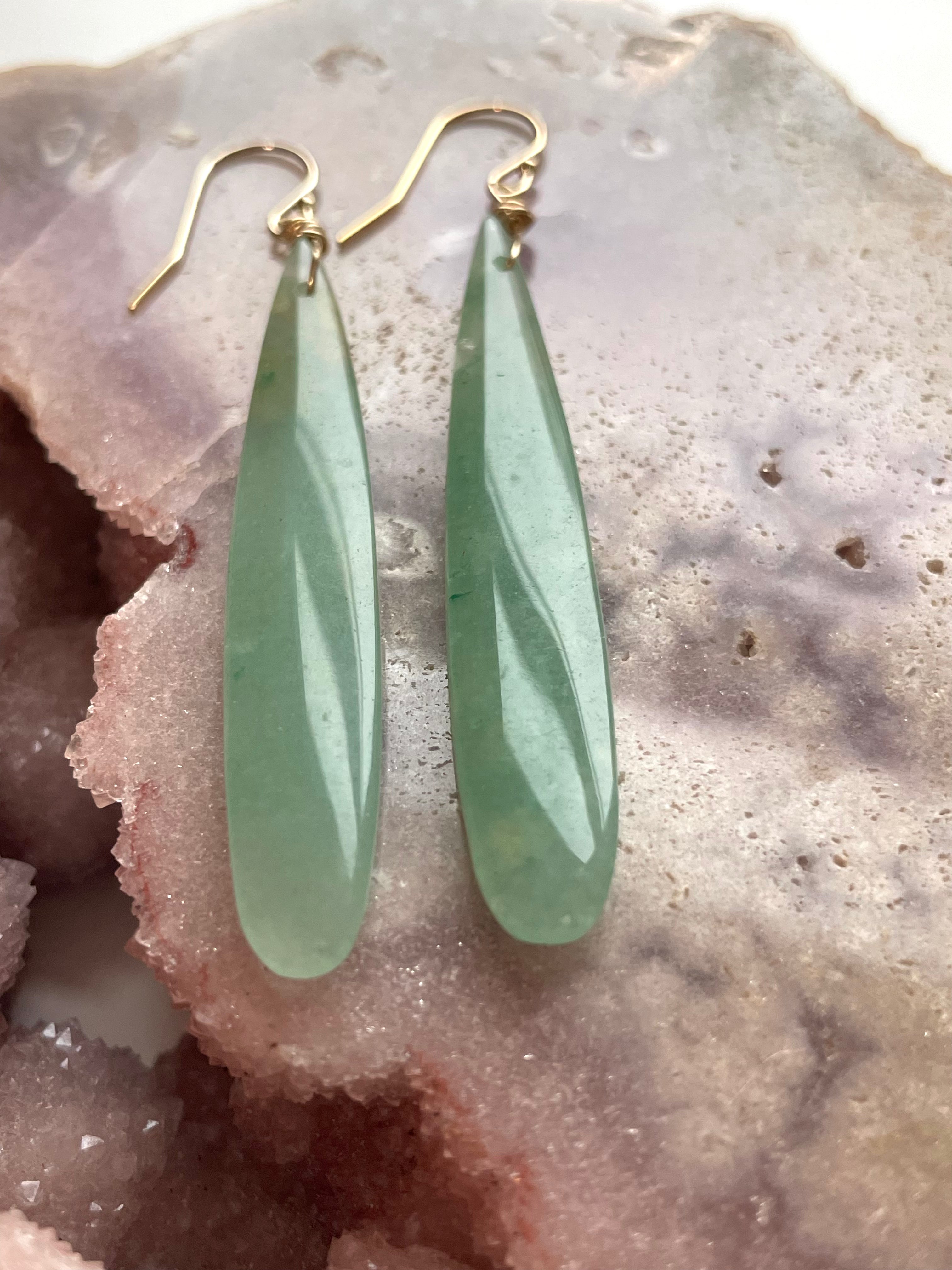 Green Aventurine Earrings for Women - Healing Crystal Jewelry, Dainty Stud or Dangle Earrings - Perfect for Meditation, Yoga & Spiritual Healing