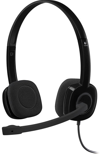 Logitech H151 Stereo Headset with Noise-Canceling Mic - 3 Pack for Online Classes, Gaming & Remote Work (Black)