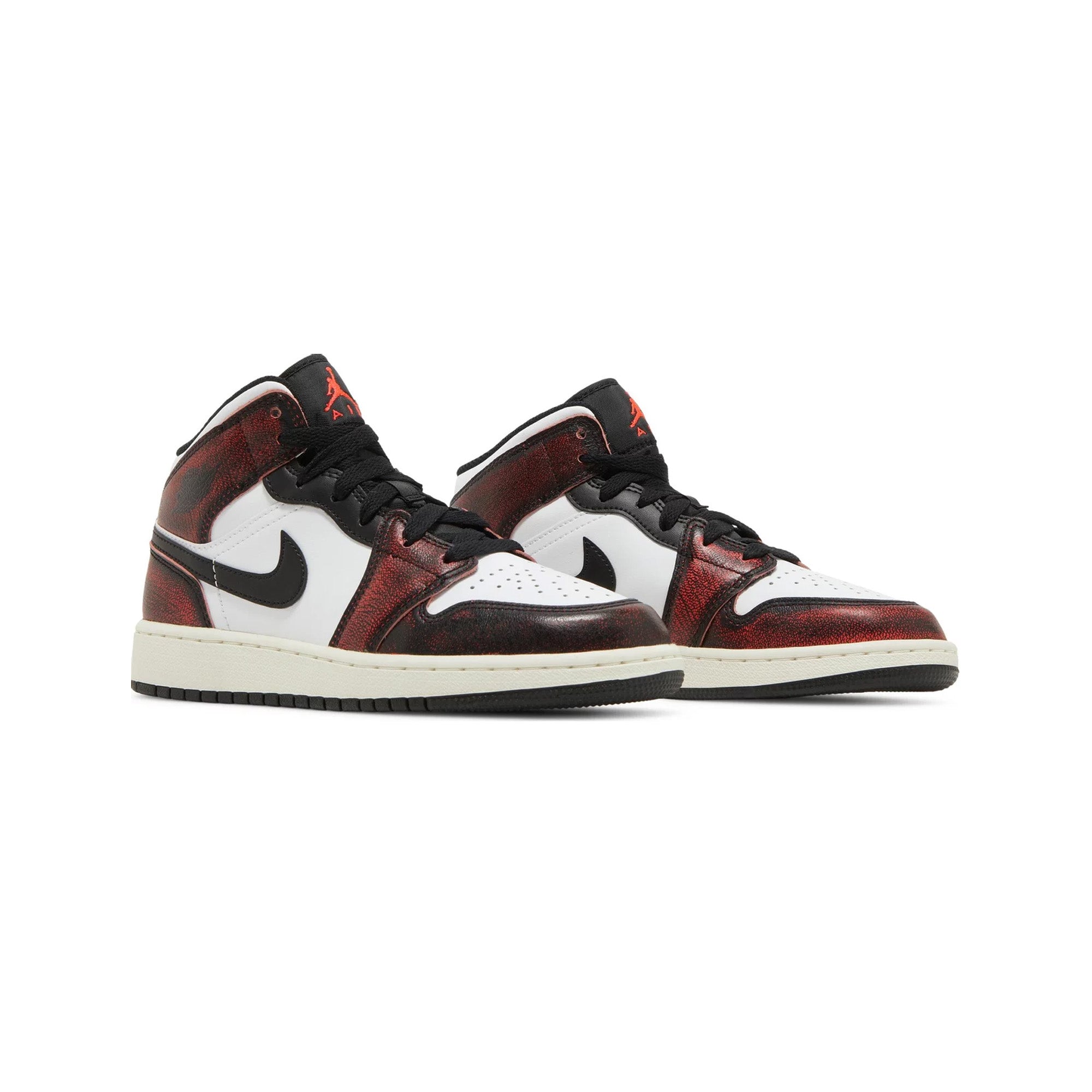 Air Jordan 1 Mid 'Wear Away Chicago' GS Sneakers (2022) - Retro Basketball Shoes for Kids & Teens - Perfect for Streetwear, Casual Outfits & Sneaker Collection