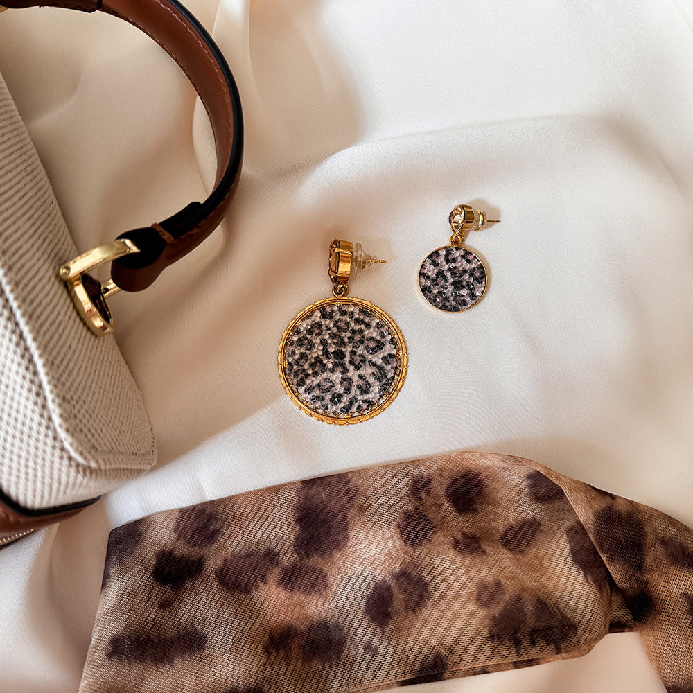Chloe Leopard Print Stud Earrings for Women - Fashion Animal Print Jewelry Gift for Parties, Dating & Everyday Wear