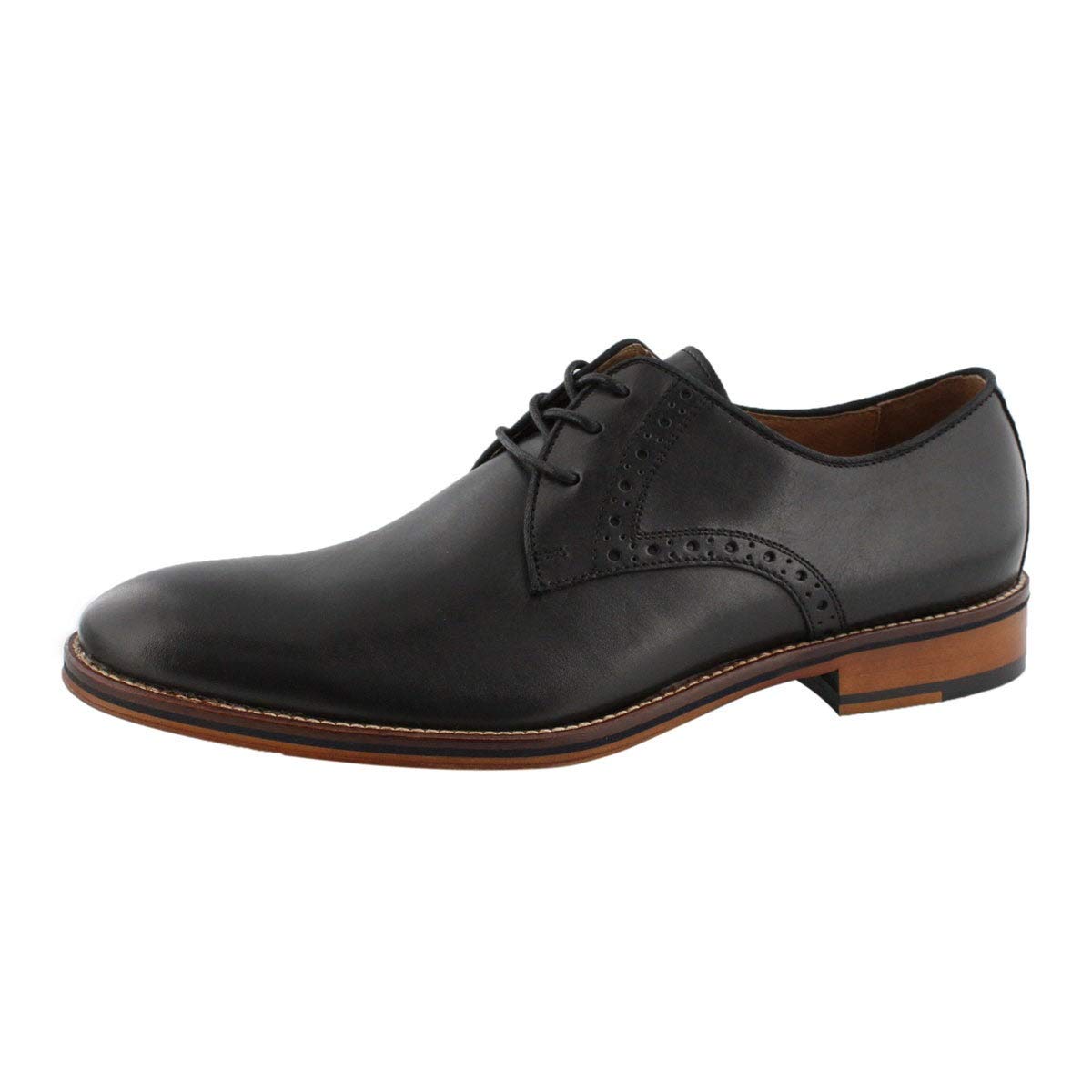 Johnston & Murphy Men’s Conard Plain Toe Dress Shoes - Italian Calfskin Leather with Cushioned Insole & Rubber Sole | 2 Sets of Laces | Classic Business & Formal Footwear for Office, Weddings & Special Occasions