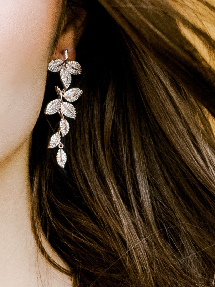 VALERIA Simulated Diamond Drop Earrings for Women - Elegant Statement Jewelry for Parties, Weddings & Special Occasions