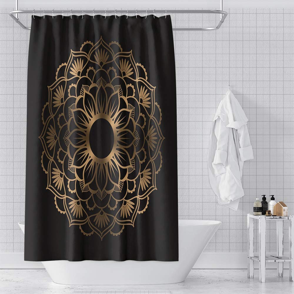 Yongto Striped Ombre Grey Shower Curtain 70x72 Inches - Waterproof Fabric Bathroom Decor with Hooks - Perfect for Modern Bathrooms & Spa-Like Showers