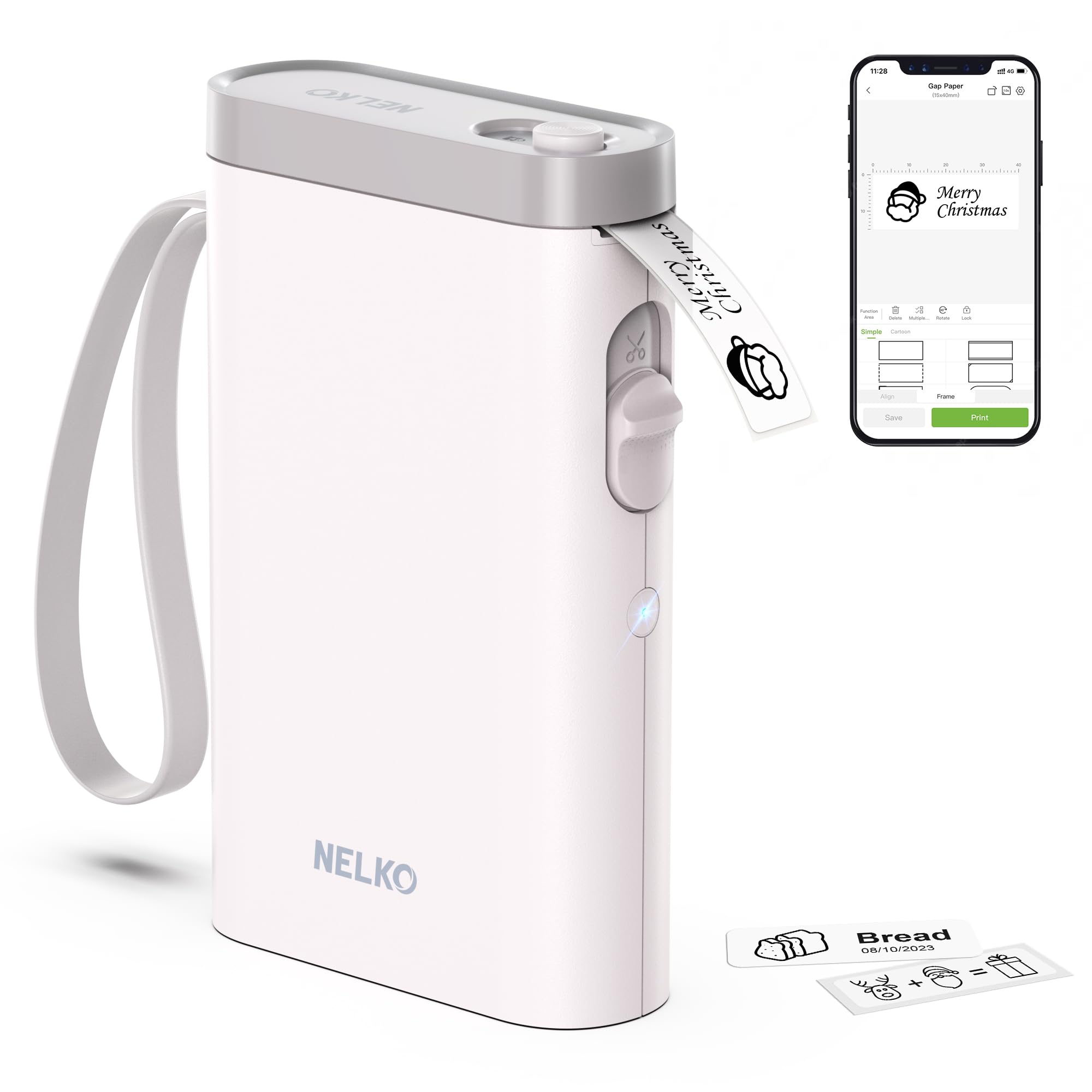Nelko Label Maker Machine with Tape - Light Pink | Portable Handheld Label Printer for Home, Office & School Organization | Perfect for DIY, Storage & Crafting