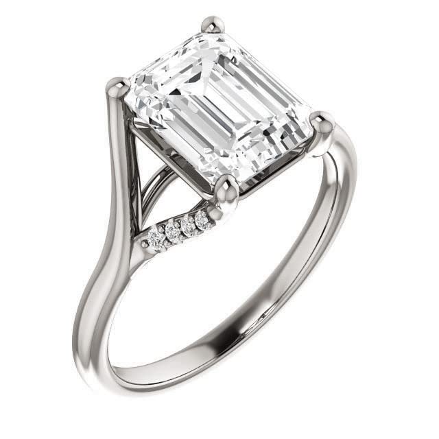 4 Carat Moissanite Wedding Ring Set - Vintage Emerald Cut Engagement & Bridal Jewelry - 925 Sterling Silver Promise Ring for Women - Perfect for Proposals, Anniversaries & Special Occasions