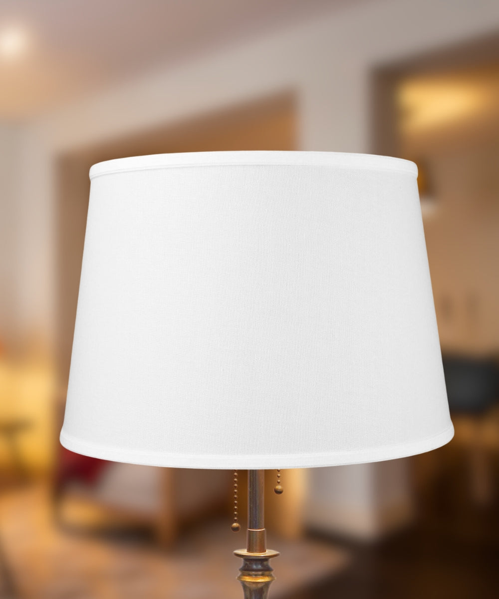16W x 11H White Floor Lamp Shade - Modern Fabric Drum Shade for Living Room, Bedroom & Office Lighting Decor
