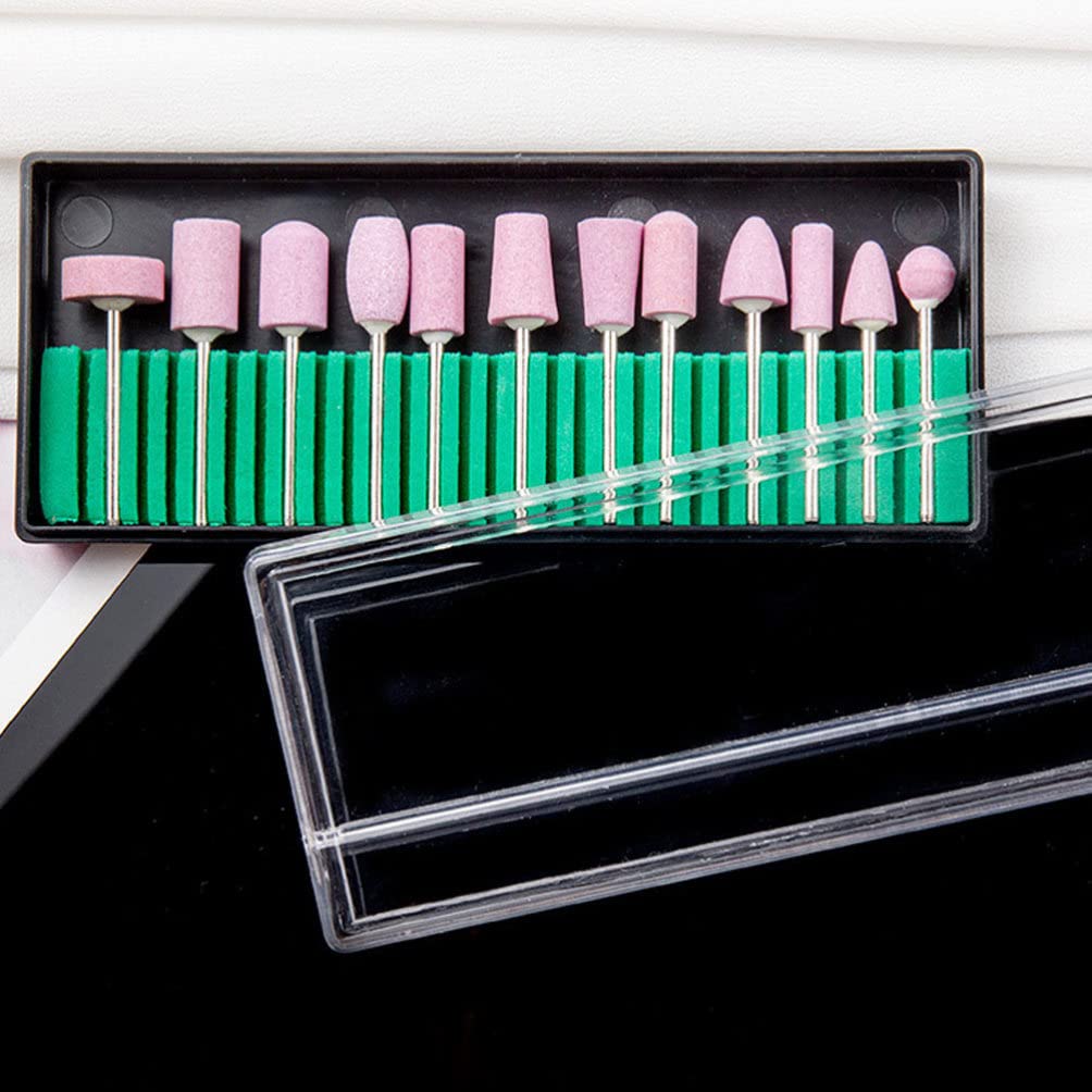 Lurrose 12Pcs Professional Nail Drill Bits Kit - Ceramic Grinding Heads, Diamond & Acrylic Gel Bits for Electric Nail File - Manicure Pedicure Tools for Salon & Home Use - Perfect for Nail Art, Cuticle Care & Polish Removal