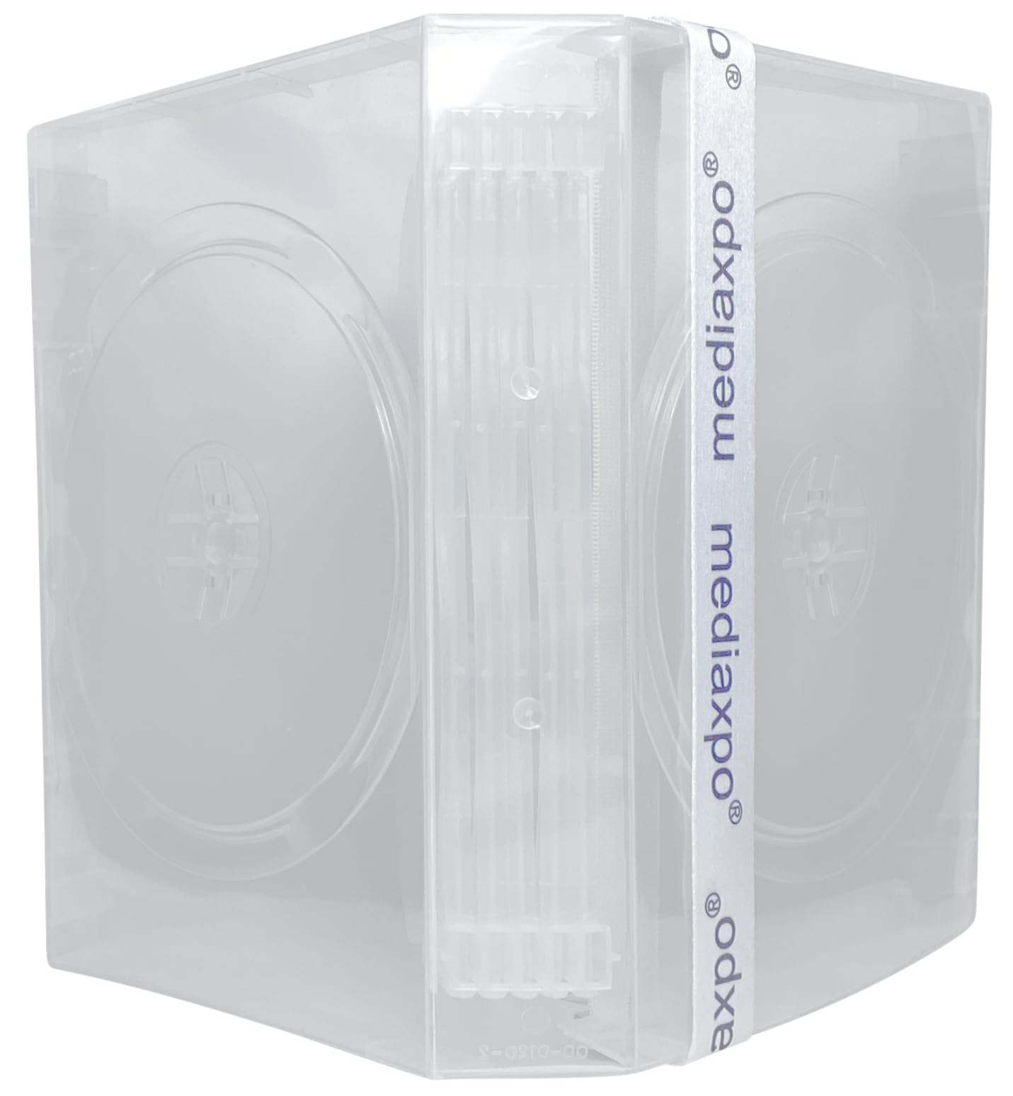 50 Pack Clear 12 Disc DVD Storage Cases with Spindle - Perfect for Movie Collections, Music Albums & Data Backup Archiving