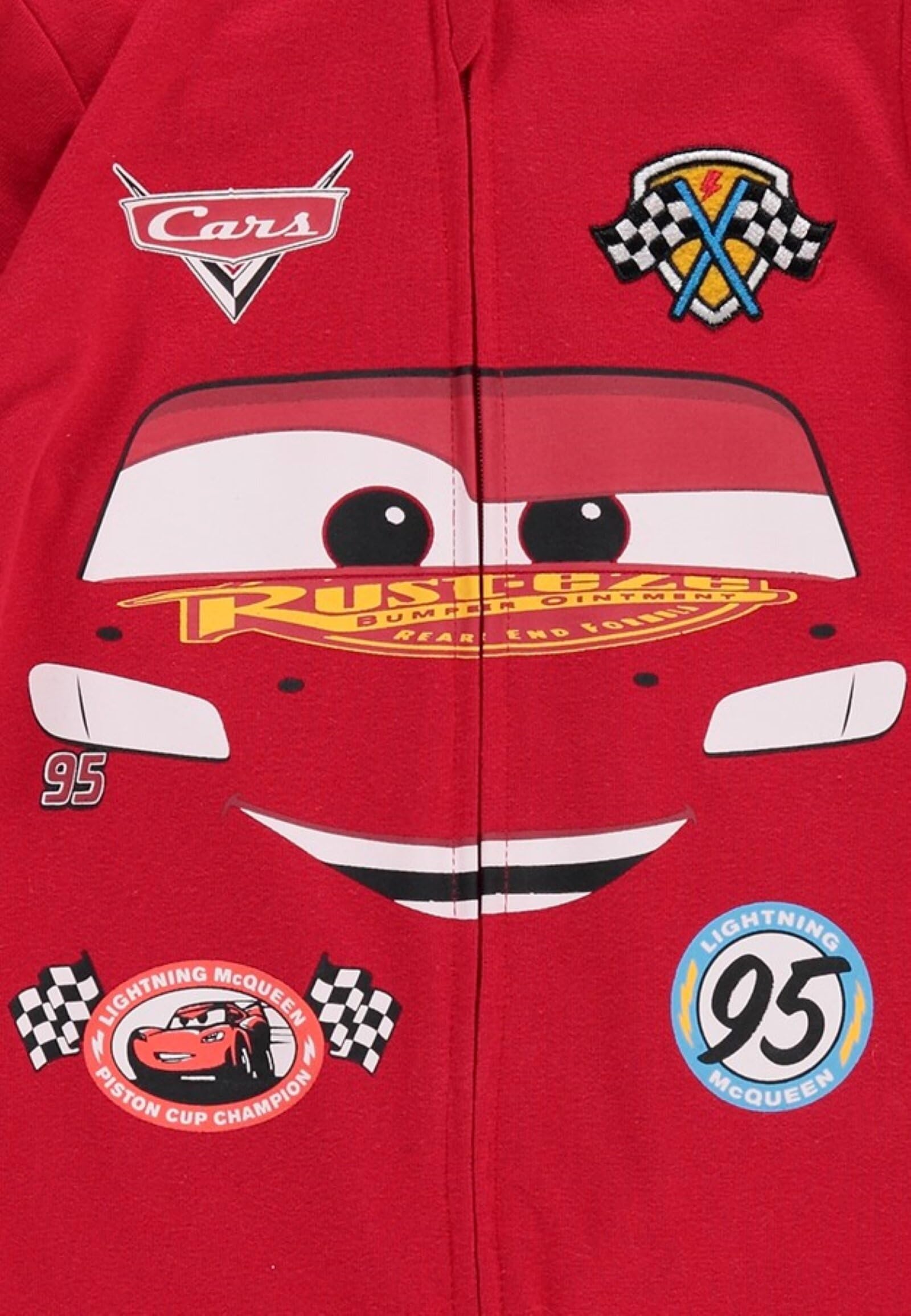 Disney Pixar Cars Tow Mater & Lightning McQueen Zip-Up Coverall Jumpsuit for Newborn to Toddler - Perfect for Halloween Costume, Cosplay & Dress-Up Play