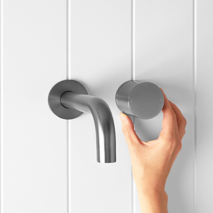 Wall Spout with Progressive Wall Mixer in Gunmetal Finish - Perfect for Modern Bathroom and Kitchen Faucet Upgrades