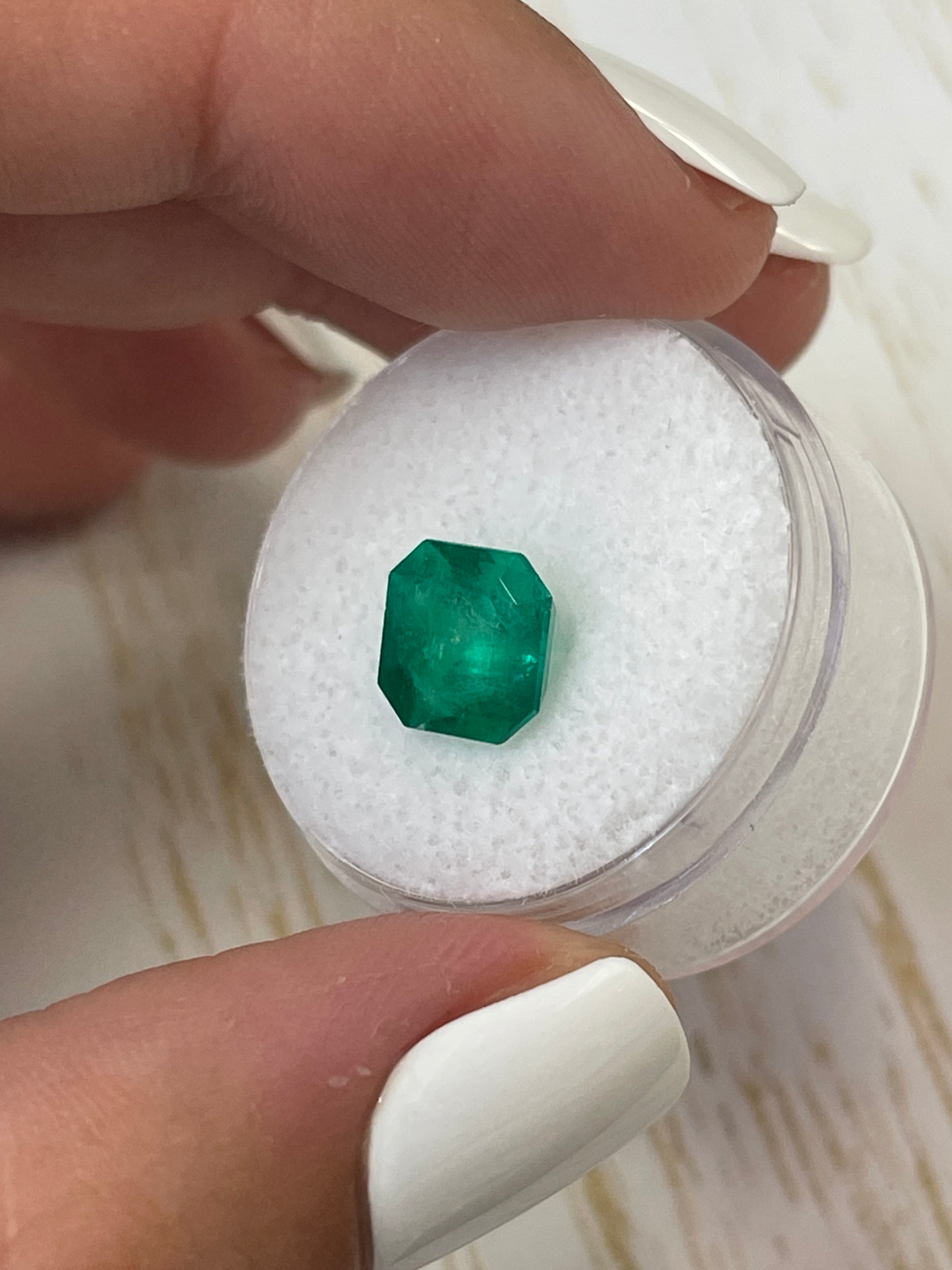 2.55 Carat Natural Muzo Green Colombian Loose Emerald - Asscher Cut for Jewelry Making & Engagement Rings