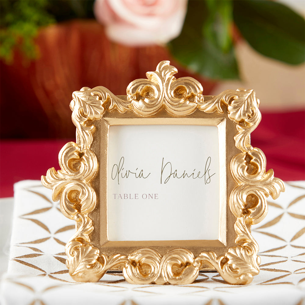 Royal Gold Baroque Place Card Holders & Photo Frames - Elegant Wedding Table Decor (Set of 6) - Perfect for Weddings, Parties, and Home Decor Displays