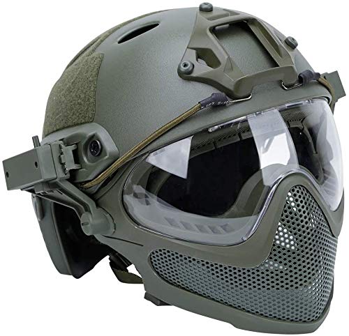 Tactical Airsoft Fast Helmet F22 - Full Face Protective Military Helmet with Detachable Mask & Goggles for Airsoft, Paintball, and Outdoor Combat Training