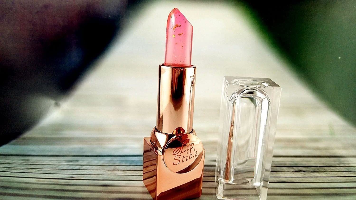 Gold Leaf Lipstick with Magic Color Changing Gel - Long Lasting, Hydrating Lip Makeup for Parties, Date Night & Special Occasions