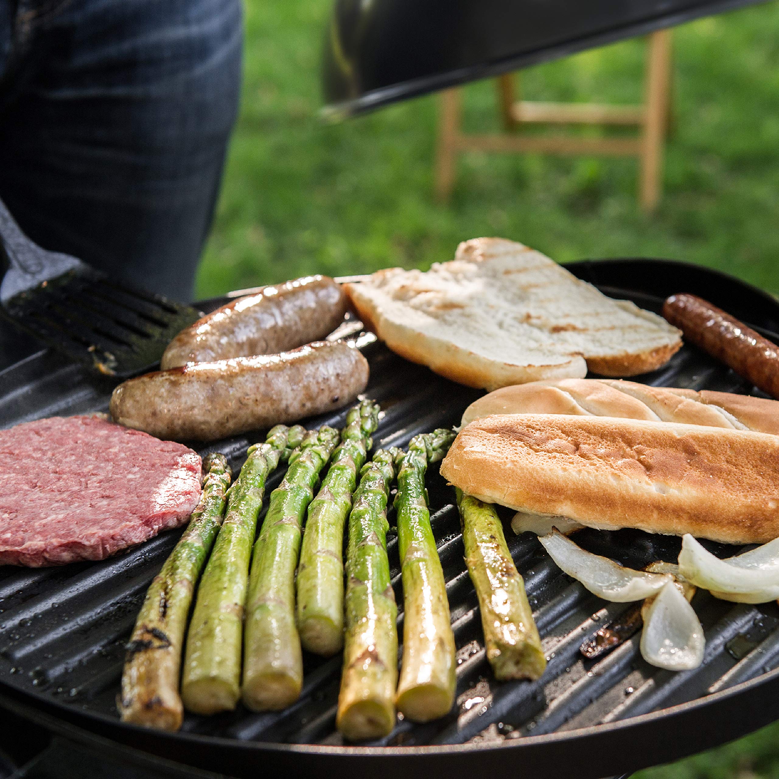 George Foreman Indoor Outdoor Electric Grill - 15-Serving Countertop & Patio Grill with Removable Stand, Black - Perfect for Apartments, Balconies, Camping & Small Space Cooking
