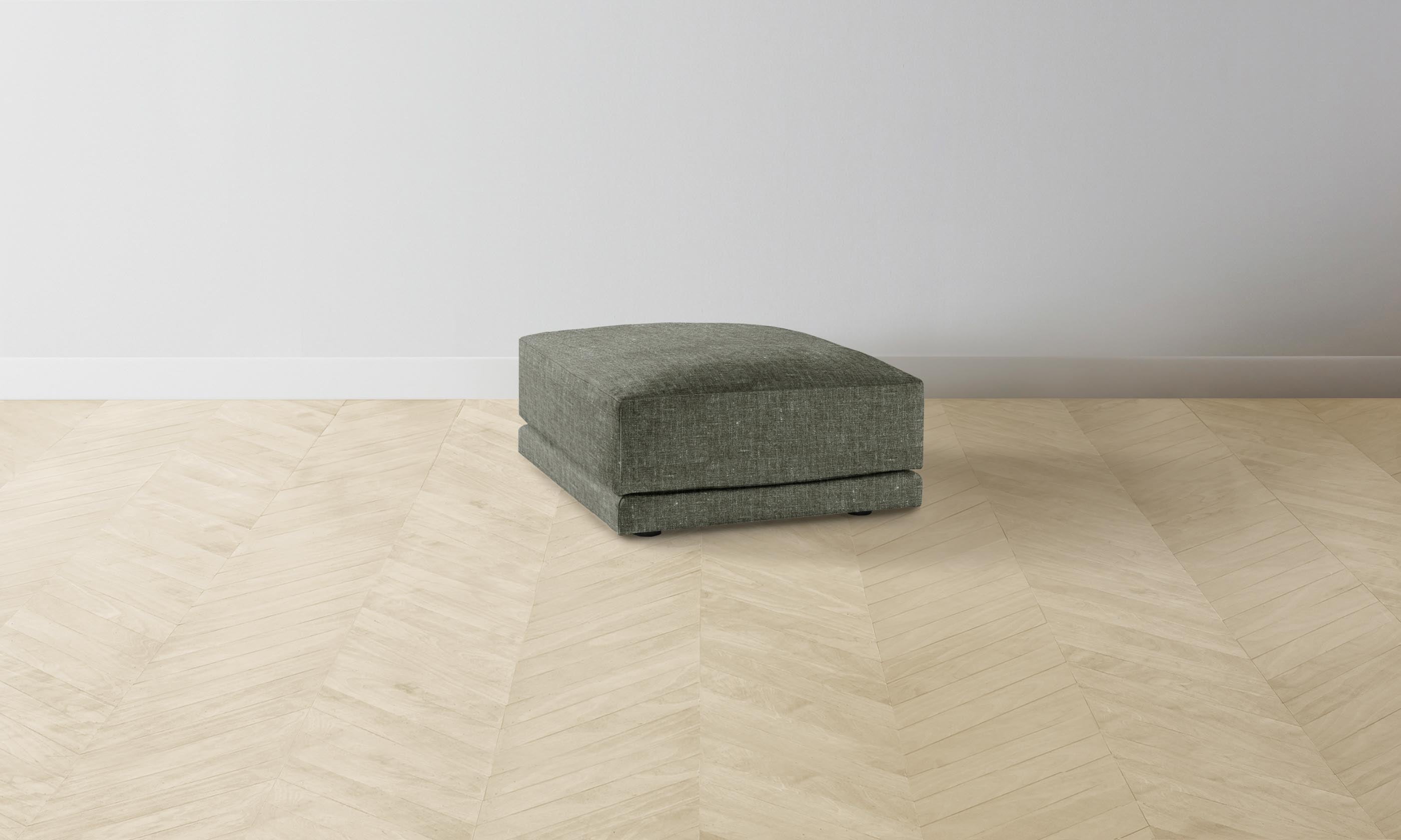 The Jones Ottoman - Heritage Belgian Linen Thyme - Stylish Footrest & Living Room Accent for Modern Homes
