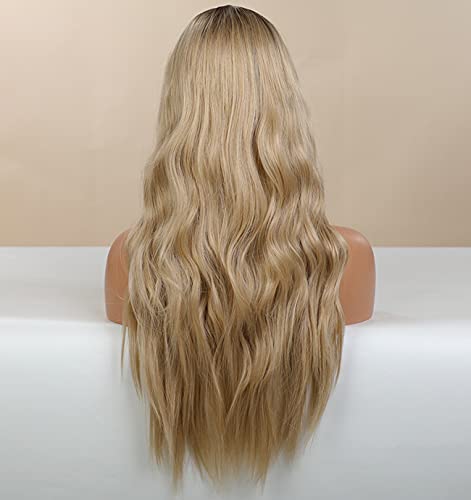 Platinum Blonde Ombre Lace Front Wig - Natural Looking Human Hair Wig for Women | Perfect for Cosplay, Parties & Daily Wear