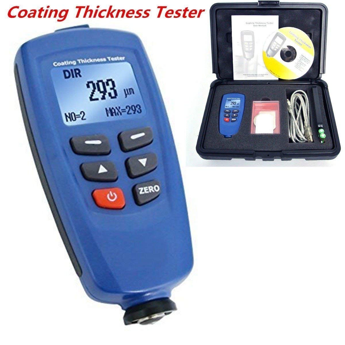 CEM DT-156 Pro Digital Paint Coating Thickness Gauge Meter - Auto F/NF Probe Tester (0-1250μm) for Automotive, Metal & Industrial Use - Perfect for Car Paint, Powder Coating & Anodizing Measurement